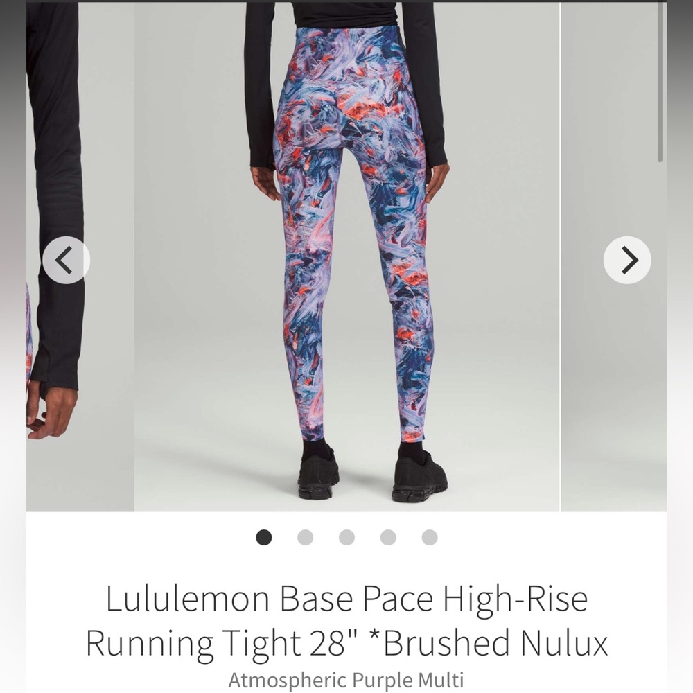 Lululemon Base Pace HR Tight 28” *Brushed Nulux in Atmospheric Purple Multi